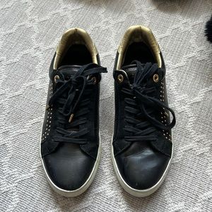 Black and Gold Sneakers